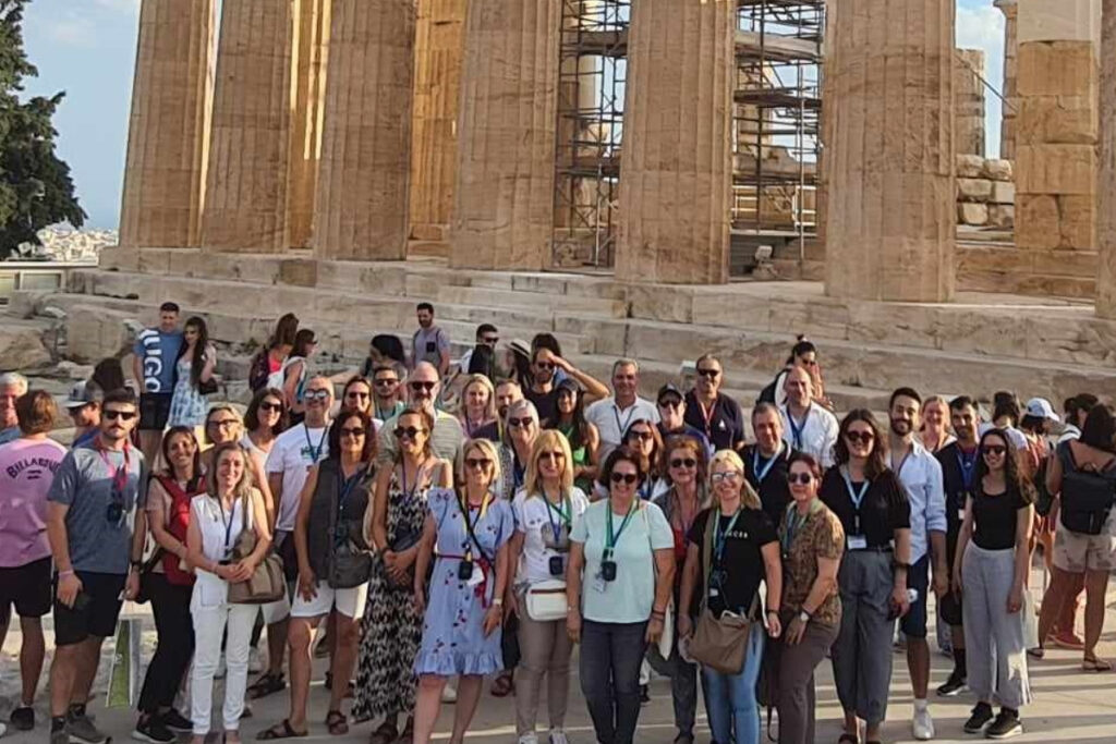 Group photo at the Acropolis in Athens