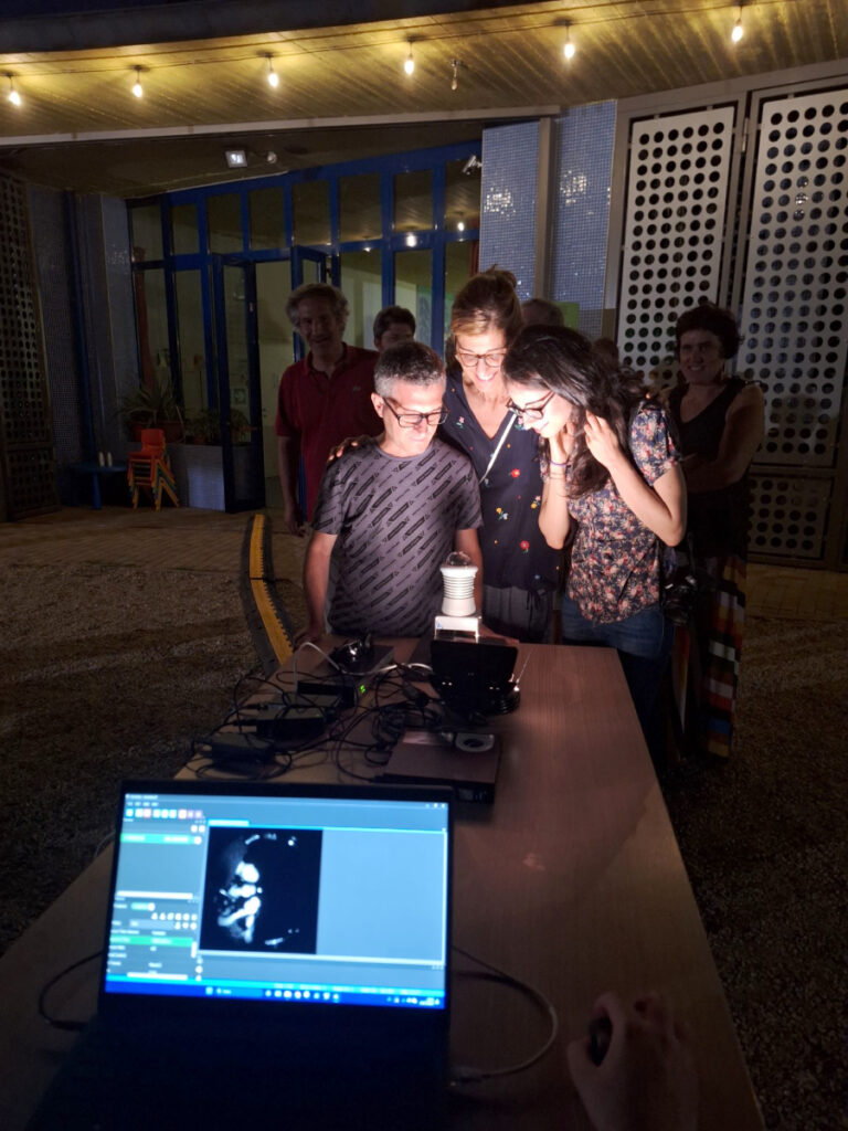  Participants testing the meteor detection camera