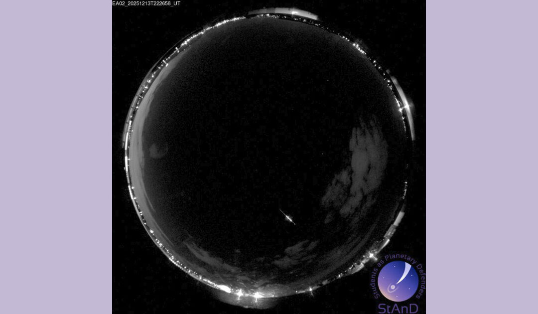 EA Camera Saw ‘First Light’ During the Geminid Meteor Shower